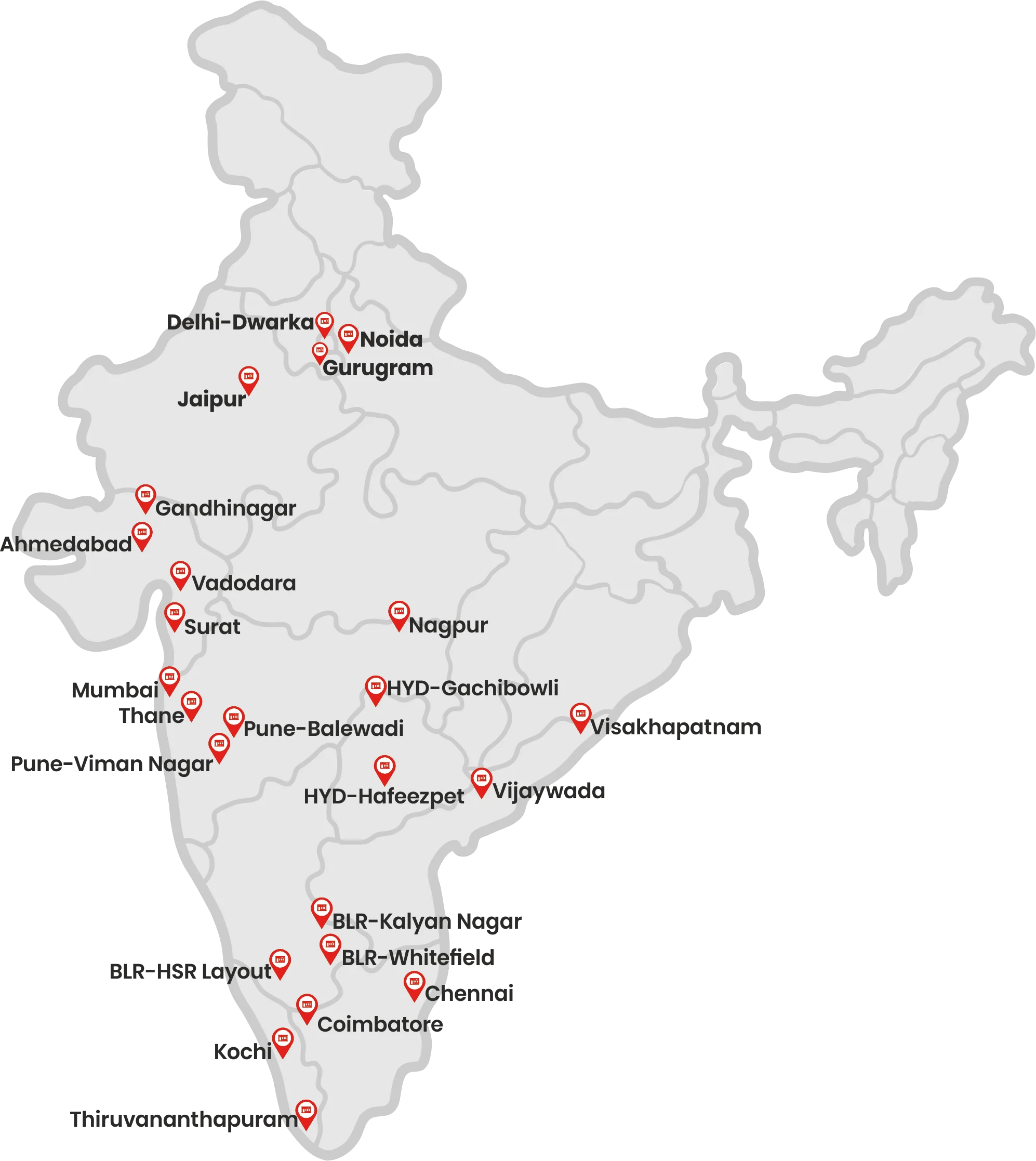Frootle India Experience Stores Map